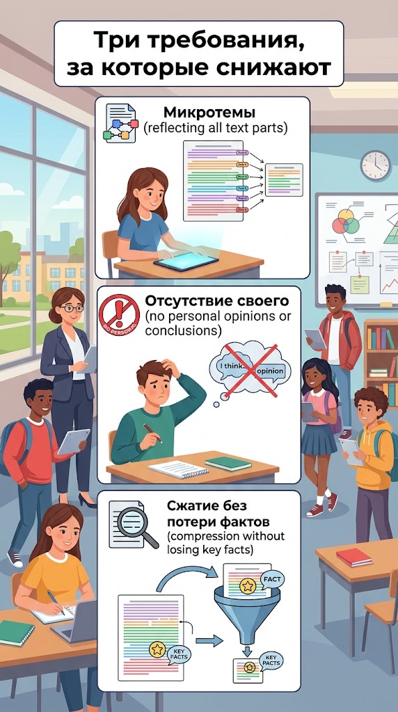 Нейросеть для изложения: как пересказать текст своими словами 3 Три требования, за которые снижают