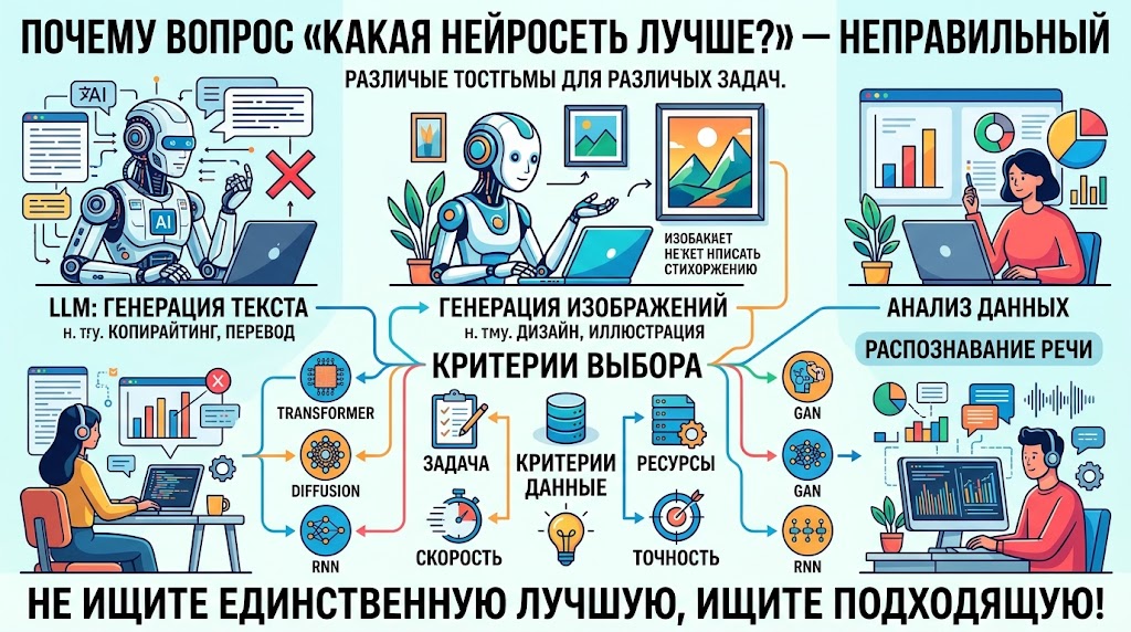 Сравнение нейросетей в 2026 году: что с чем сравнивать и как выбрать 3 какая нейросеть лучше
