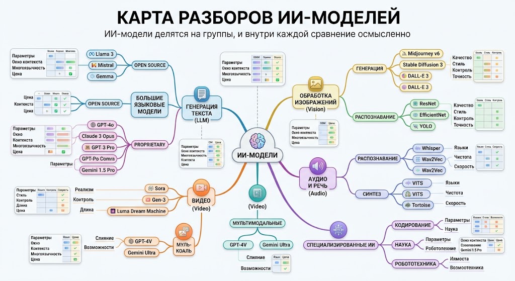 Сравнение нейросетей в 2026 году: что с чем сравнивать и как выбрать 2 карта разборов - ии-модели